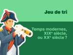 Histoire : temps modernes ou poque contemporaine - Tri